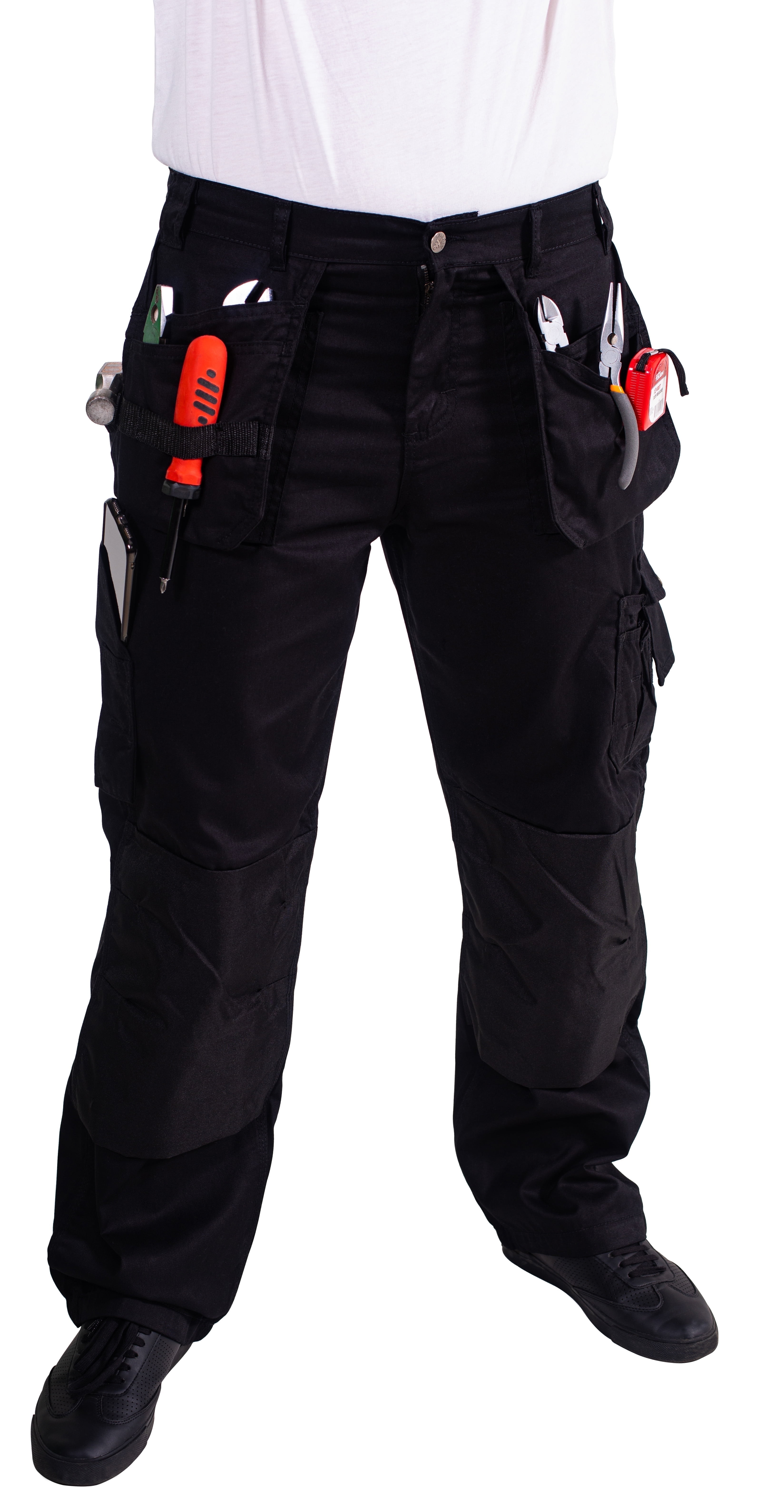 Skylinewears Men's Black Cargo Pants With Cordura Knee Skylinewears Men's Black Cargo Pants With Cordura Knee