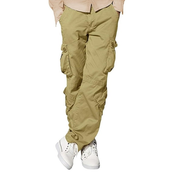 Skylinewears Men’s Cargo Pants with Multi Pockets Outdoor Hiking Trousers Cotton Work Pants
