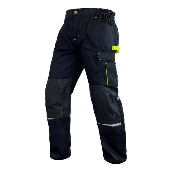Skylinewears Men’s Carpenter Pants Work Heavy Duty Trouser Cordura Knee Reinforced Utility Pockets Work Wear Safety Trousers Black W30-L30
