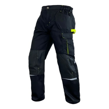 Skylinewears Men’s Carpenter Pants Work Heavy Duty Trouser Cordura Knee Reinforced Utility Pockets Work Wear Safety Trousers Black W34-L30