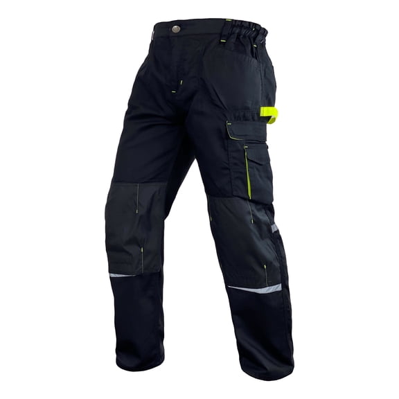 Skylinewears Men’s Carpenter Pants Work Heavy Duty Trouser Cordura Knee Reinforced Utility Pockets Work Wear Safety Trousers Black W36-L32