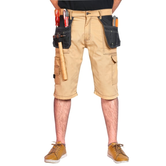 Skylinewears Menโs Holster Pockets Utility Cordura Reinforced Cargo Durable Cotton Work Shorts