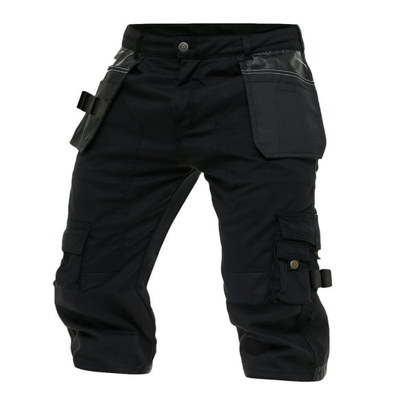 Skylinewears Men’s Holster Utility Cordura Reinforced Cargo Pockets 13.5” Inseam Durable Cotton Work Shorts Black 30