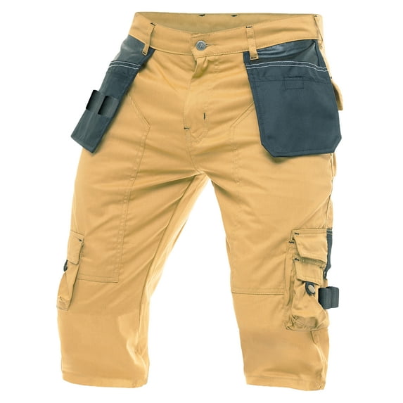 Skylinewears Men’s Holster Utility Cordura Reinforced Cargo Pockets 13.5” Inseam Durable Cotton Work Shorts Khaki 32