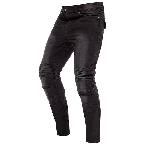 Skylinewears Men's Protective Lined Motorcycle Jeans - Stylish Denim Biker Pants K-05 Black