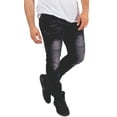 thumbnail image 1 of Skylinewears Mens Ripped Jeans Skinny Destroyed Biker Slim Fit Straight Fashion Stretch Biker Zipper Jeans, 1 of 7