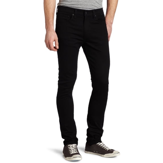 Skylinewears Mens Slim Straight Fit Jean with Stretch Skinny Denim Biker Pants Black 30X34
