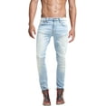 thumbnail image 1 of Skylinewears Mens Slim Straight Fit Jean with Stretch Skinny Denim Biker Pants Light Blue 32X34, 1 of 2