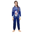 thumbnail image 1 of Skylinewears Unisex Kids Boys Girls Hooded Printed One Piece Pajamas Snowman Blue 6, 1 of 4