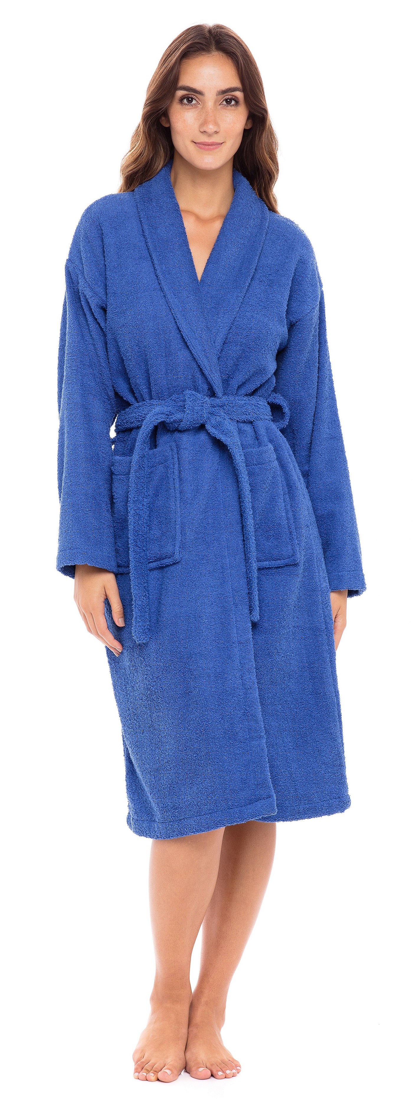 AlpineSwiss Blair Women Cotton Terry Cloth Bathrobe Shawl Collar Velour