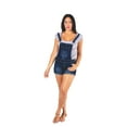 thumbnail image 1 of Skylinewears Women Denim Dungarees Shorts Plain Denim Jumpsuit with Pockets Ladies Casual Short Bib Overalls Summer Relax Fit One Piece Jeans Shorts for Women, 1 of 6