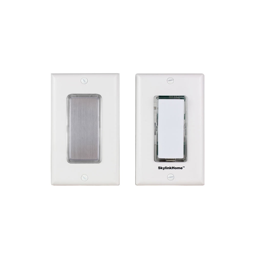 Wireless White and Silver 3-Way Dimmable Wall Switch Set