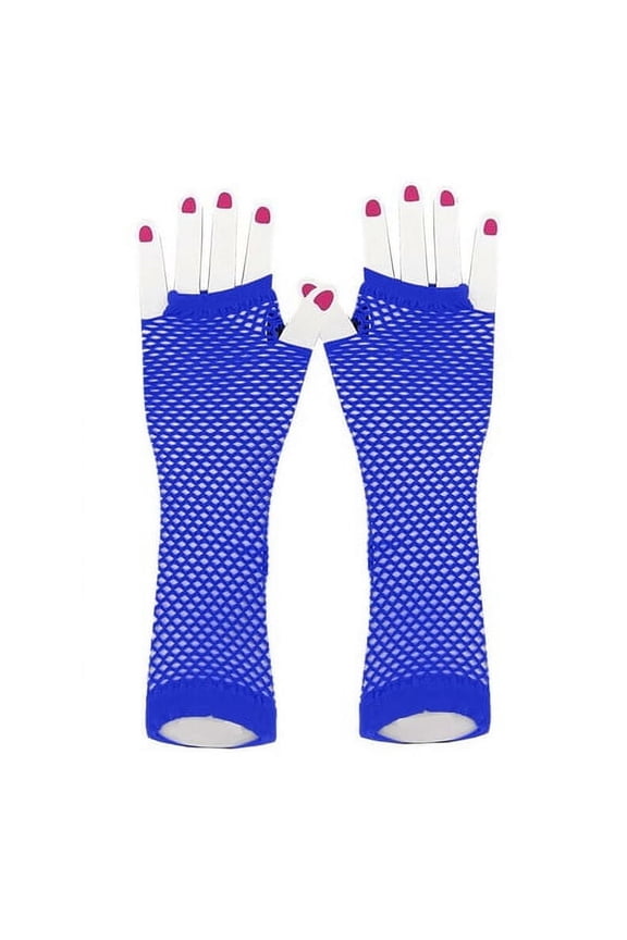 1 Pair Performance Gloves Hollow Out Fishnet Thin High Elasticity Fingerless Thin See-through Cosplay Club Party Festivals Gloves