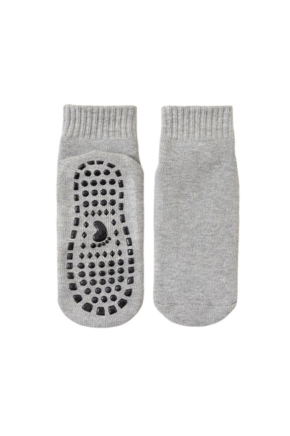 1 Pair Unisex Socks Mid-tube No Odor Thickened Warm Solid Color Silicone Bottom High Elasticity Anti-slip Sweat-absorption Anti-shrink Sports Winter Socks