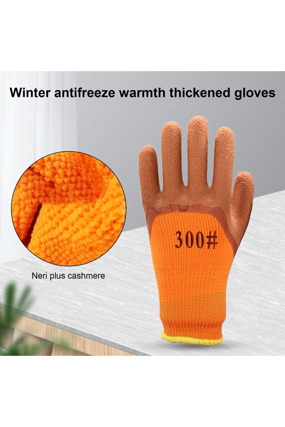 1 Pair Wear-resistant Work Gloves Elastic Waist Clasp Nylon Warm Unisex Gardening Mittens for Daily Use