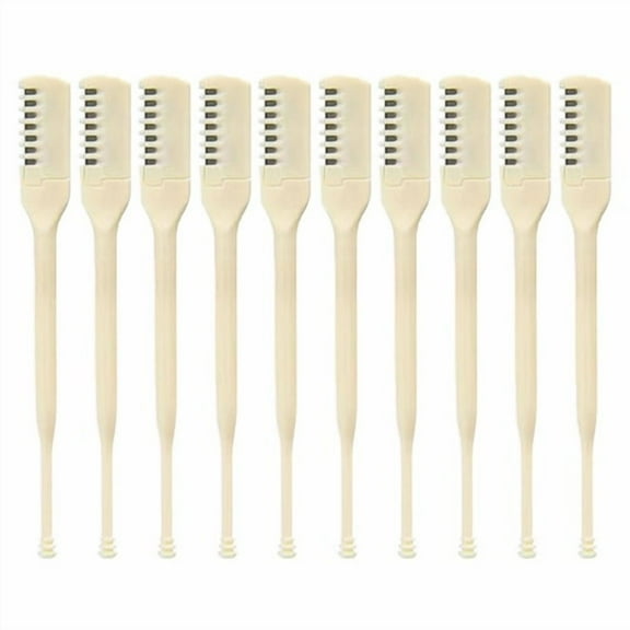 Skymirror 10 Pcs Nose Hair Trimmers 2 in 1 Stainless Steel Dual Head 360 Degree Rotating Nasal Hair Cutter Portable Manual Nose Hair Remover Tool