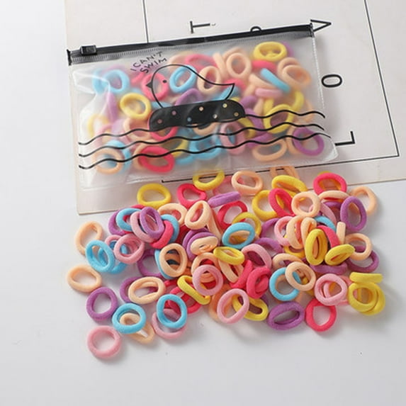 Skymirror 100Pcs Colorful Hair Ties Gentle Towel Ring Material Elastic Bands Hair Rings Styling Lightweight Versatile Accessories