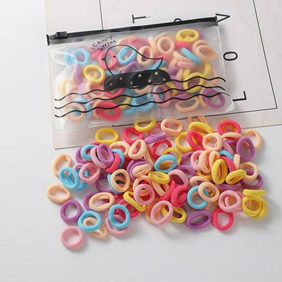 Skymirror 100Pcs Colorful Hair Ties Gentle Towel Ring Material Elastic Bands Hair Rings Styling Lightweight Versatile Accessories
