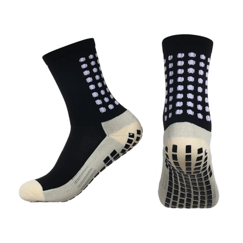 Skymirror 2 Pairs Men Sport Socks Anti-slip Silicone Bottom Mid-tube Sweat Absorption Fine Knitting High Elasticity Daily Wear Football Basketball Calf Socks