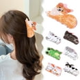 thumbnail image 1 of Skymirror Acrylic Hair Claw Cartoon Animal Shape Hair Clip Spring Design Anti-slip Strong Grip Back Head Shark Hair Clip Hair Accessory, 1 of 8