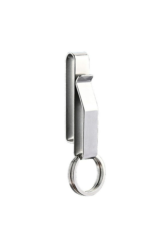 Belt Loop Keychain Clip Double Side Quick Release Anti-lost Anti-slip Stainless Key Holder with Detachable Key Ring