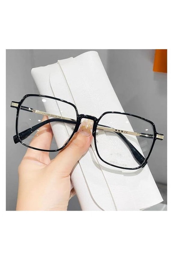 Blue Light Blocking Glasses Unisex Large Frame Clear View Strong Hinge Color-changing Transparent with Brim Eye Protection Clear Bluelight Glasses Spectacles