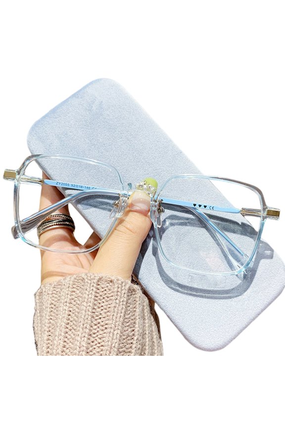 Blue Light Blocking Glasses Unisex Large Frame Clear View Strong Hinge Transparent with Brim Eye Protection Clear Bluelight Glasses Spectacles Eyewear