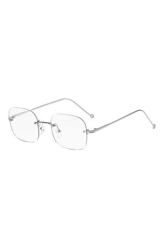 Blue Light Blocking Glasses Unisex Large Frame Rimless Clear View Strong Hinge Transparent Eye Clear Bluelight Glasses Spectacles Eyewear