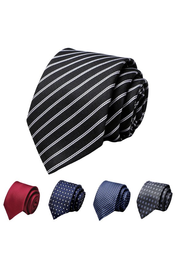 Business Tie Adjustable Firm Stitching Embroidery Lightweight Groom Tie Decorative Multi Styles Dot Striped Wedding Tie Party Tie
