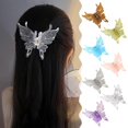 thumbnail image 1 of Skymirror Butterflies Shape Hair Clip Transparent Anti-slip Cross Teeth Plastic Hair Claw Back Head Large Shark Hair Clip Hair Accessories, 1 of 8