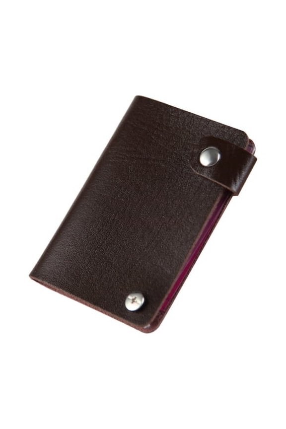 Card Holder Smooth Faux Leather Rotary Pockets Large Capacity Button Closure ID Cards Credit Cards Ticket Organizer