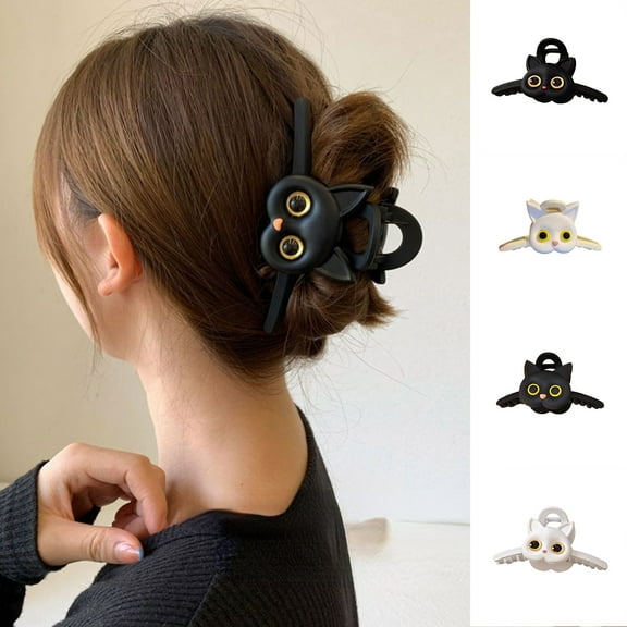 Skymirror Cartoon Cat Hair Clips Animal Shaped Women's Decorative Grab Clip with Strong Grip Girls Hair Accessories for Chignon
