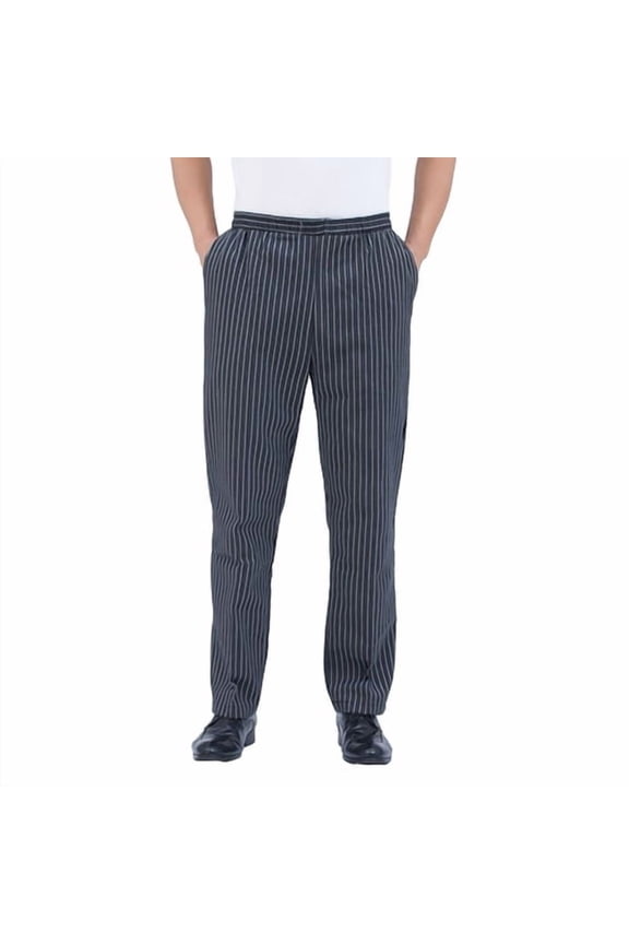 Chef Pants Unisex Loose Elastic Waist Soft Breathable Pockets Stretchy Service Cook Restaurant Uniform Waiter Secure Trousers