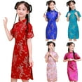 thumbnail image 1 of Skymirror Chinese Toddler Girls Dress Peony Rose Qipao Princess Short Sleeve Cheongsam Wedding Dresses Princess Birthday Party Costume, 1 of 2