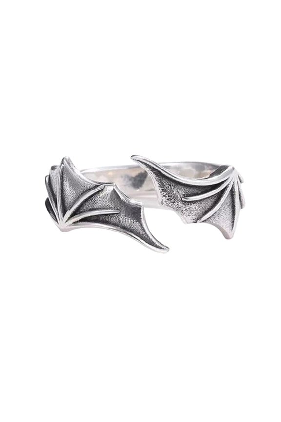 Couple Ring Adjustable Valentine Gift Open End Fashion Angels Devil Wing Lover Ring Jewelry Accessory