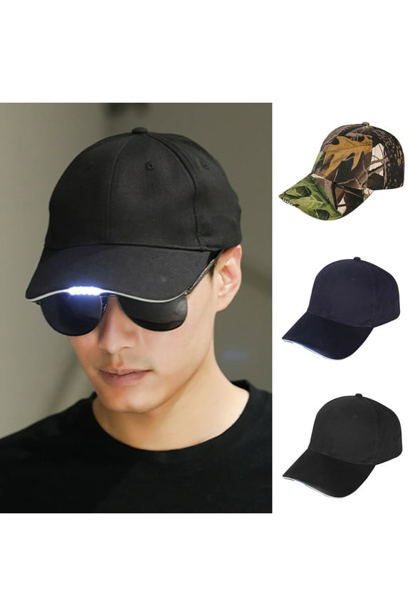 Extended Brim Adjustable 5 LEDs Anti-UV Baseball Hat Men Fishing Jogging LED Sport Hat Outdoor Accessories