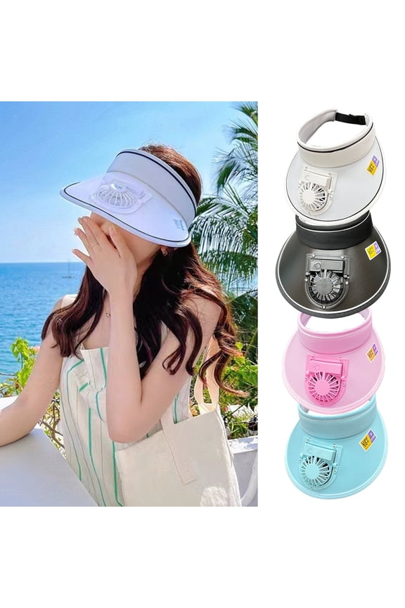 Fan Hat 3 Speed Adjustable Fan Angle Outdoor Hat Rechargeable Small Fan Large Brim Hollow Top Hat Anti-UV Travel Hat