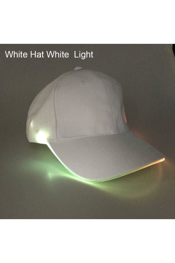 Fashion Unisex Solid Color LED Luminous Baseball Hat Christmas Party Peaked Cap