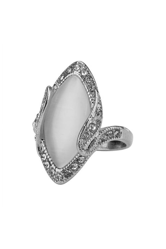 Fashion Women Marquise Cut Artificial Stone Shiny Rhinestone Finger Ring Jewelry