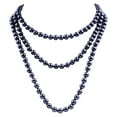 thumbnail image 1 of Skymirror Faux Pearl Necklace Charming Sleek Glass Cluster Long Simulated Pearl Necklace for Anniversary, 1 of 8