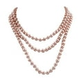 thumbnail image 1 of Skymirror Faux Pearl Necklace Charming Sleek Glass Cluster Long Simulated Pearl Necklace for Anniversary, 1 of 1