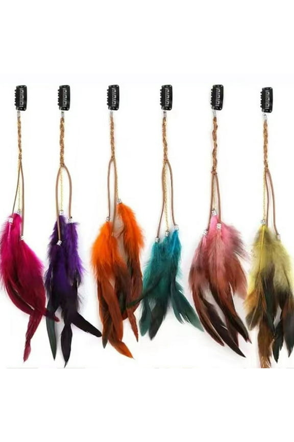 Feather Hair Pin Colorful Leather Long Tassel Hair Clip Easy Matching Headgear Theme Parties Hair Accessories