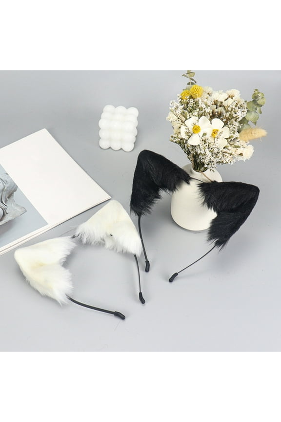 Handmade Simulation Fox Ears Hair Band Movable Cat Ears Hair Hoop Plush Animal Ear Headband Headdress Props