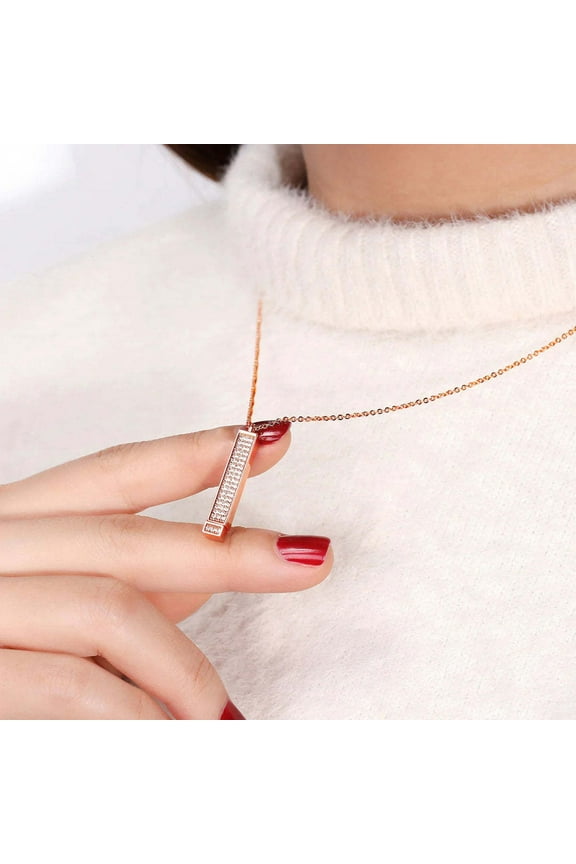 I Love You Hidden Message Necklace Hidden Secret Message Slider Necklace Adjustable Length Retractable Rod Necklace with Hidden Message Romantic Gifts for Her