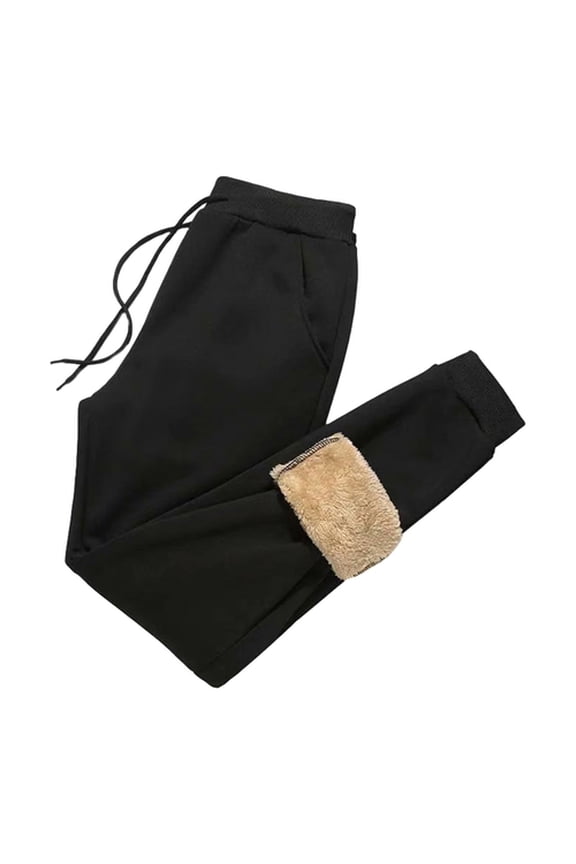 Men Autumn Winter White Duck Down Padded Thermal Sweatpants Elastic Waist Drawstring Pockets Thickened Joggers Pants Streetwear