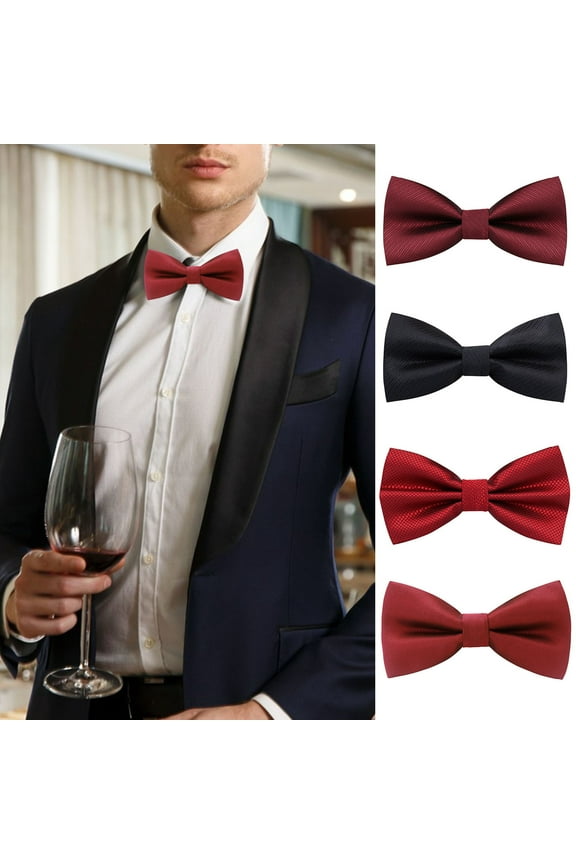 Men Bow Tie Formal Business Style Exquisite Satin Bright Color Smooth Solid Color Party Banquet Wedding Groom Bow Clothes Accessories