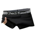 thumbnail image 1 of Skymirror Men Boxers Elastic Mid Waist Letter Pattern Soft Breathable U Convex Quick Dry Moisture-wicking Firm Stitching Men Underpants Underwear, 1 of 8