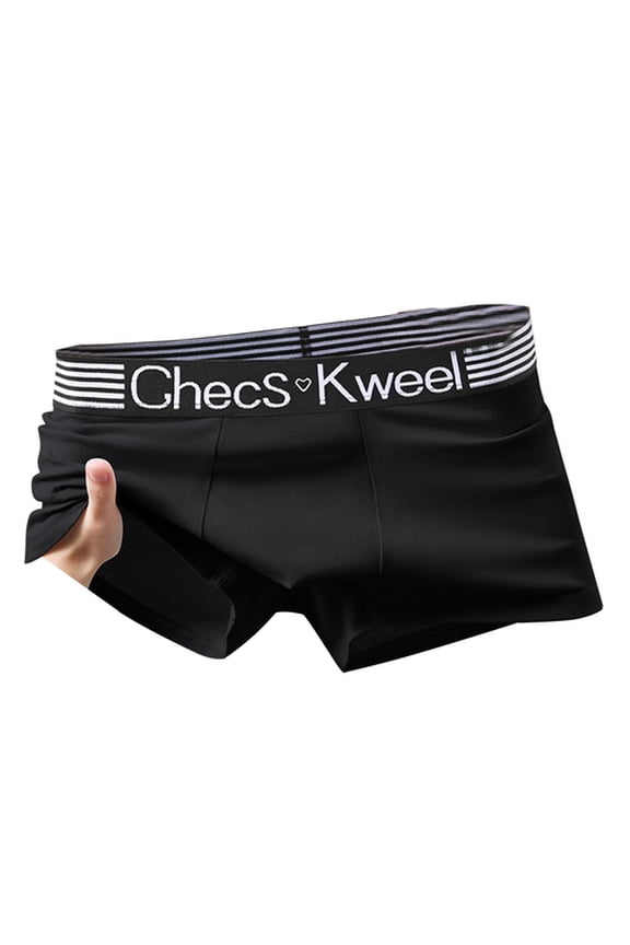 Men Boxers Elastic Mid Waist Letter Pattern Soft Breathable U Convex Quick Dry Moisture-wicking Firm Stitching Men Underpants Underwear