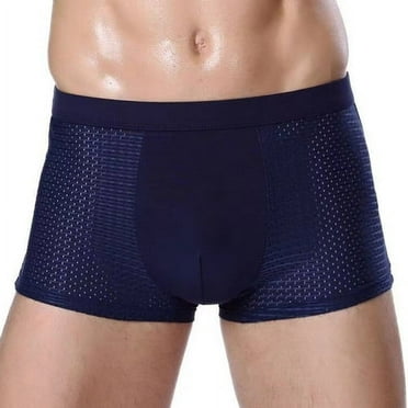 Skymirror Men Boxers Elastic Mid Waist Solid Color Ice Silk Mesh Seamless Soft Breathable U Convex Quick Dry Moisture-wicking Firm Stitching Men Underpants Underwear
