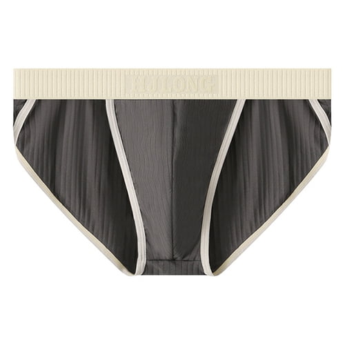 Skymirror Men Briefs Patchwork Color Letter Print U-convex Panties Elastic Waistband Moisture-Wicking Stretchy Ribbed Underwear